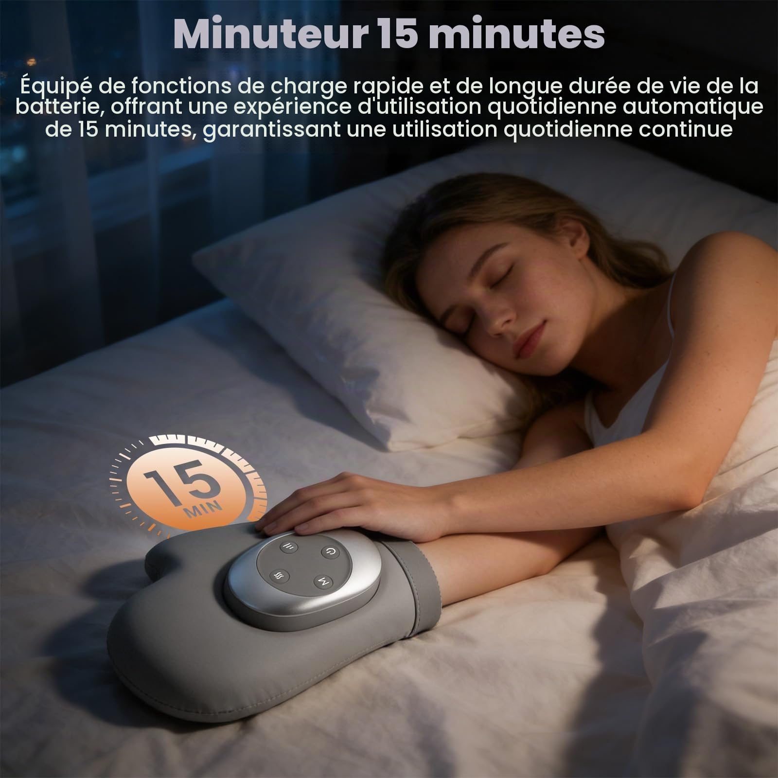 Appareil de massage des mains avec chaleur & compression contre arthrose & fatigue manuelle, 3 modes, 3 niveaux de chaleur, 5 niveaux de pression, gant rechargeable, cadeau détente