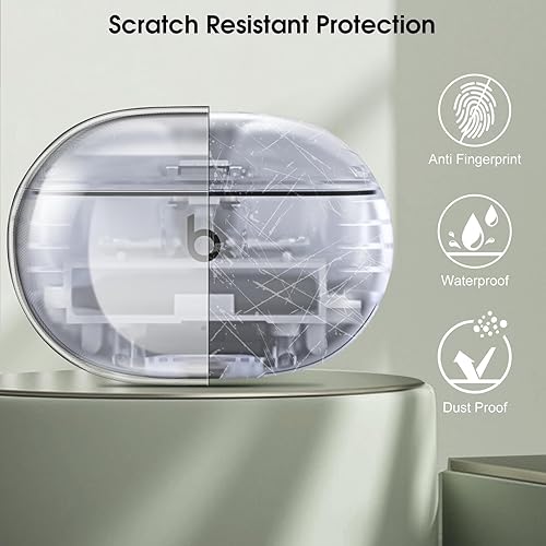 Miniatura 3 de Fintie Funda transparente para los nuevos Beats Studio Buds + (2023) Beats Studio Buds 2021, funda protectora para auriculares antipérdida a prueba