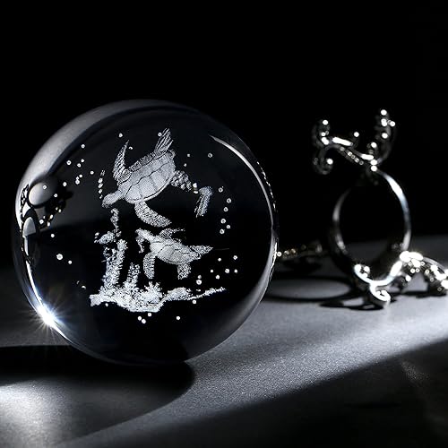 Miniatura 5 de MAIBAOTA Regalos 3D de tortuga marina para mujeres, figuras de tortugas marinas, bola de cristal grabada con láser, esfera de vidrio grabada con