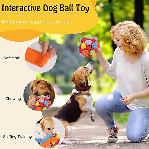 Miniatura 4 de Pelota de olfateo para perros, juguetes interactivos de forrajeo para perros, entrenamiento de habilidades naturales de forraje, entrenamiento de