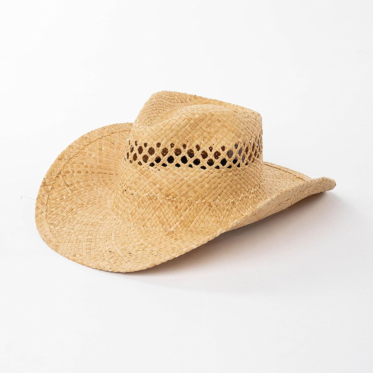Raffia Straw Hat Sun Blocking Adjustable Breathable Wide Brims for Hiking Sailing Natural Raffia Sun Hat Protective Straw
