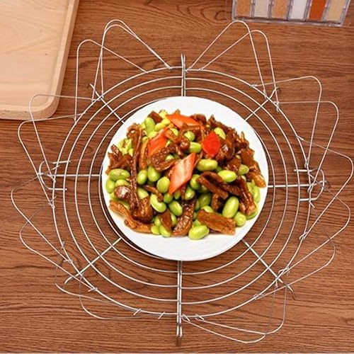 Miniatura 4 de Hemoton 2 unids Tempura Rack Semicircular Cocina Wok Fry Pan Pot Para Fry Pan Escurridor Rack Para Tempura Fried Chicken (13.4 in Plata)