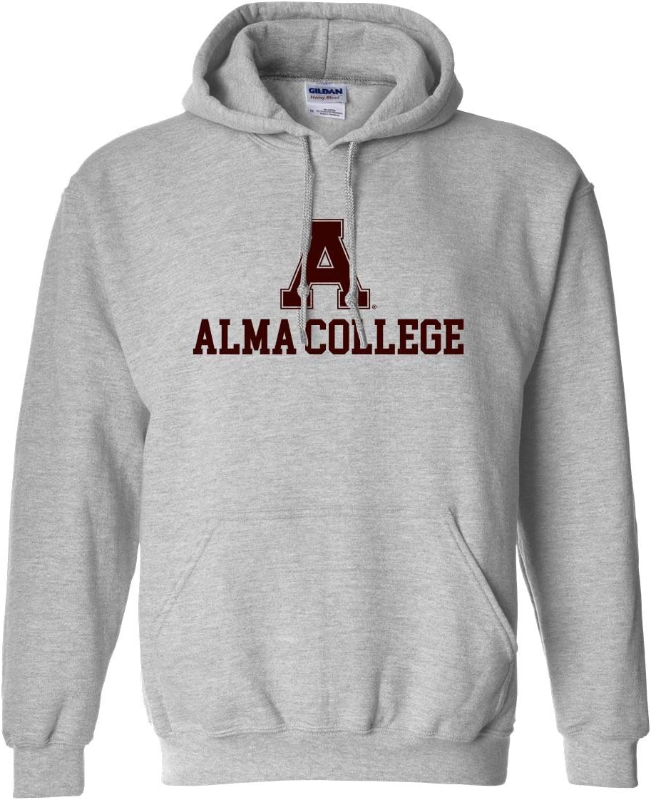 CreateMyTee | A Alma College Stacked One Color Hooded Sweatshirt |