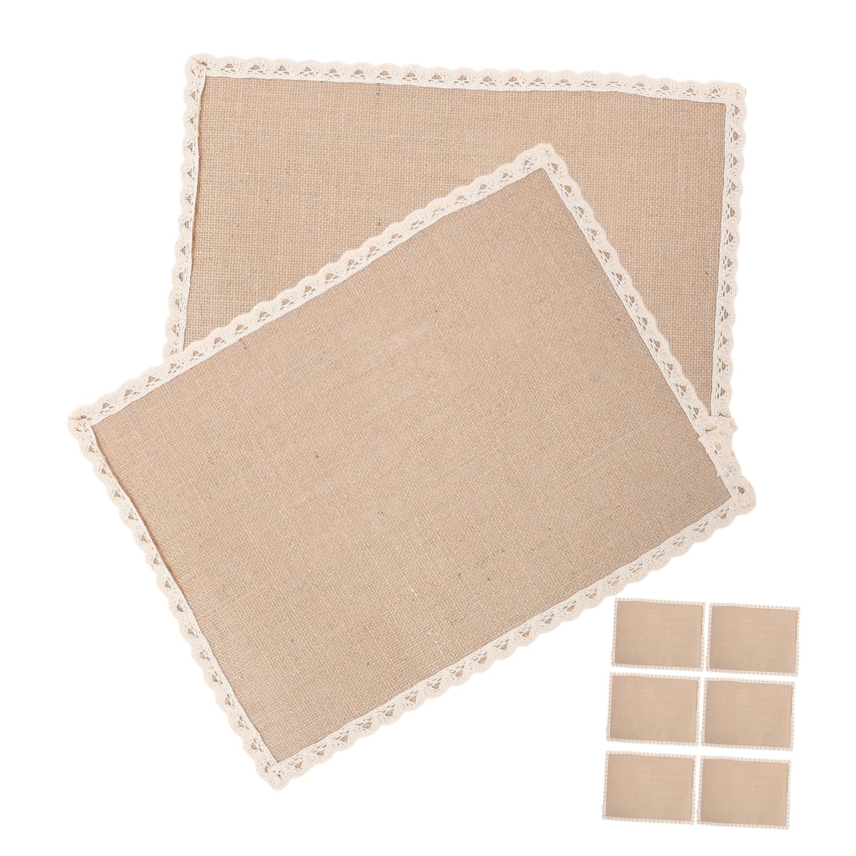 Sets de table en jute beige de qualité supérieure avec dentelle