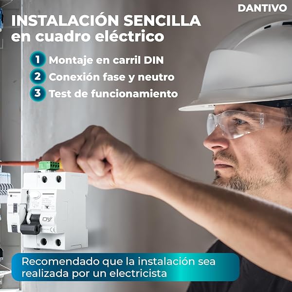 Diferencial Auto Rearmable 40A 30mA Tipo AC 2P – Interruptor Diferencial Rearme Automático Carril DIN – Diferencial Autorrearmable Automático Protección Eléctrica - 5