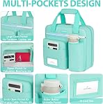 Bouteilles à glissière 3 Anneau avec bandoulière, 700 Capacité des feuilles 3 Bouchon de pouce avec fermeture éclair 13 Ordinateur portable de pouce pour l'école et le bureau, Bleu