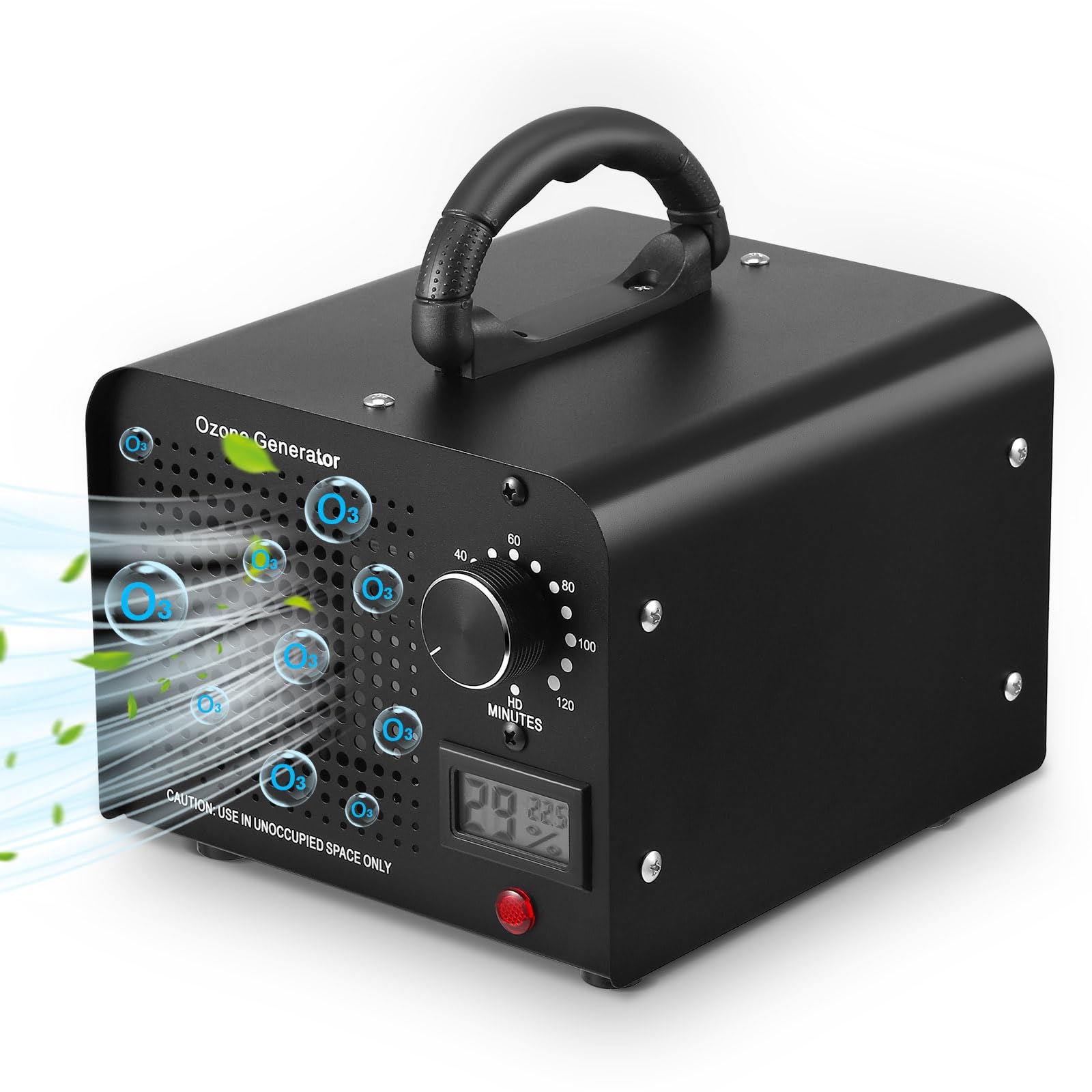 Générateur d'ozone 60000 mg/h, purificateur d'air Ozone avec affichage de la température et de l'humidité, Machine à Ozone, Ozone Generator Industriel, jusqu'à 300 m² pour Bureau, Maison, Voiture