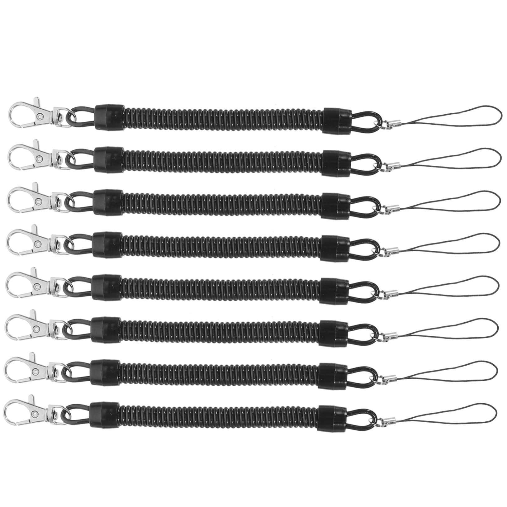 Housoutil Spring Cord Keychain Retractable Spring Key Ring Coil Keychain Swivel for Outdoor Use