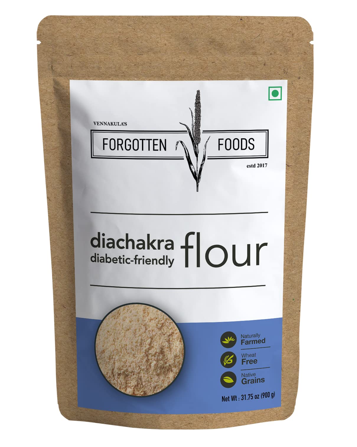 FORGOTTEN Foods Diachakra - Diabetic Atta 900gm | Healthy Low GI | Gluten Free Aata | High Protein & Fibre | Low Carb | Multigrain Flour (B08VGKX81Z) Amazon Price History, Amazon Price Tracker