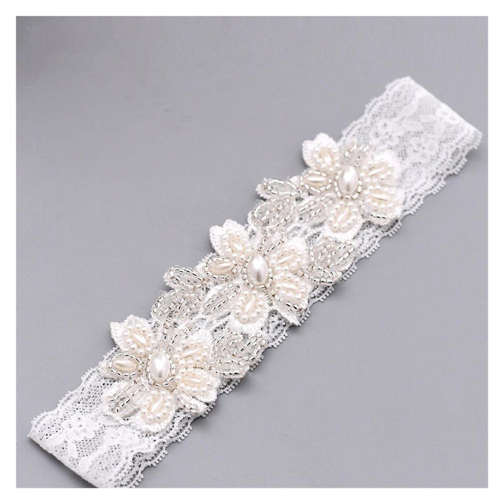 BAtlam Reggicalze da Sposa Ricamo Bianco Floreale Sexy Sposa Coscia Gamba in Pizzo Passante (Colore : 1, Dimensione : Taglia Unica) (1 Taglia Unica) (1 Taglia Unica)