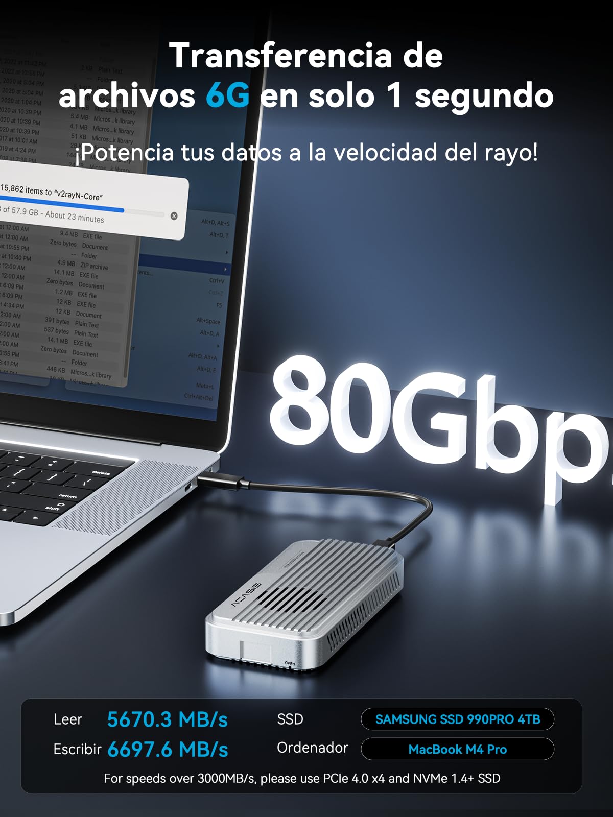 Amazon.com: ACASIS 80Gbps M.2 NVMe SSD Enclosure, with Cooling Fan Amazon.com: ACASIS 80Gbps M.2 NVMe SSD Enclosure, with Cooling Fan