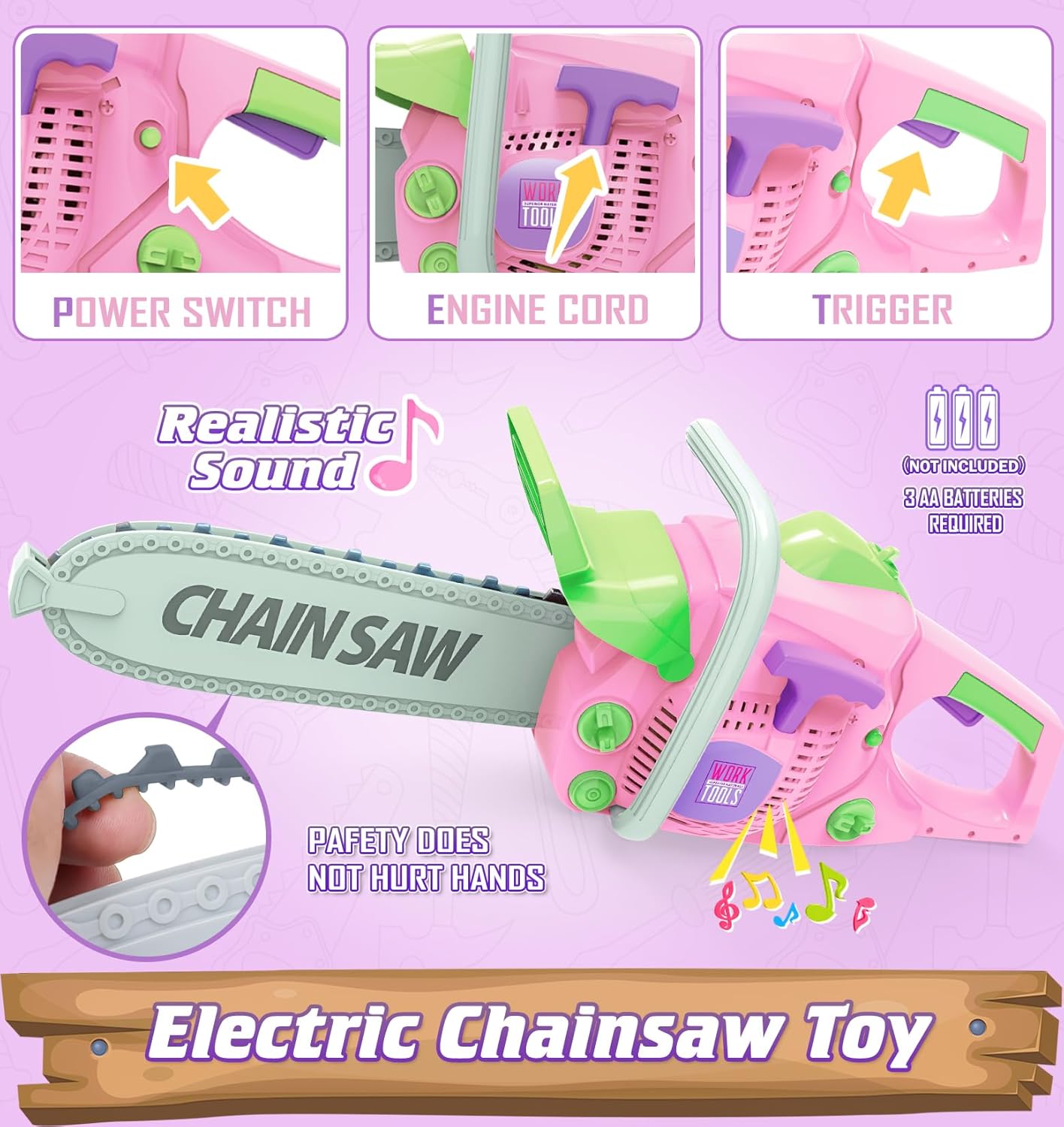 WishaLife Kids Tool Set for Girls - Toddler Tool Set with Toy Chainsaw, Drill, Pretend Play Construction Tools Toy Gift for Kids Age 3 4 5 6 7