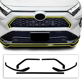 BOGAR TECH DESIGNS Outer Front Chrome Delete Overlay Compatible with Toyota Rav4 Prime 2019-2025, Gloss Black