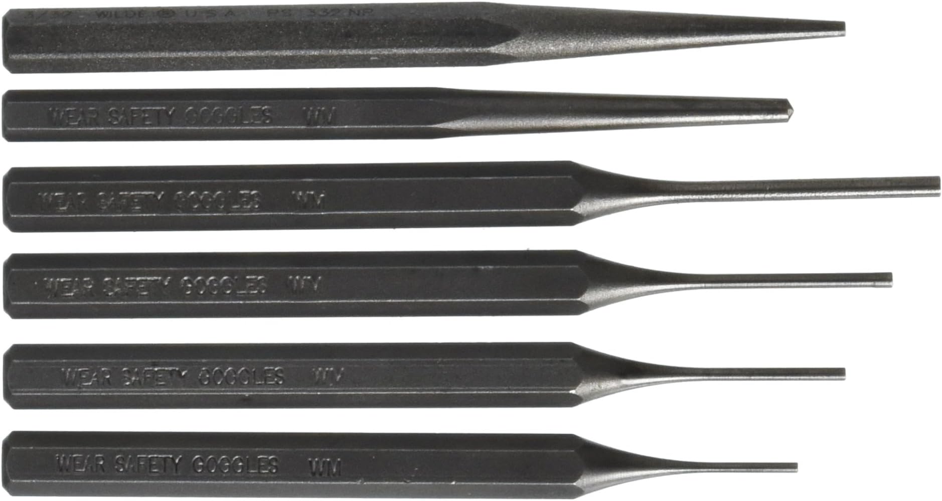 Wilde Tool G6 Gunsmith Punch Set, 6-Piece with Vinyl Pouch