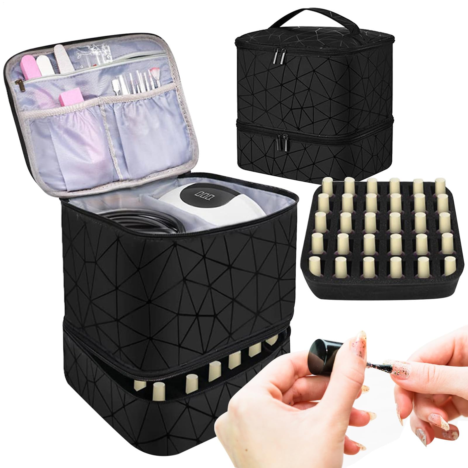 Almacenamiento de esmalte de uñas antiseparación para mantener ordenadas treinta botellas 8