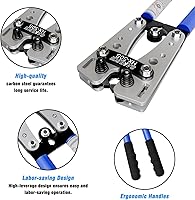 Vista 2 de Sanuke Herramienta de Crimpado de Terminal de Cable de Batería para AWG 8 6 4 2 1/0, Alicates de Crimpado de Terminal de Alambre de Cobre