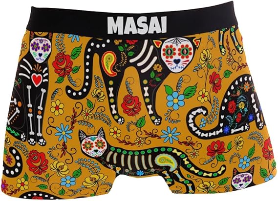 Amazon Masai ボクサーパンツ メンズ おしゃれ 下着 前閉じ 通気 吸水速乾 ボクサーブリーフ 肌着 立体成型 猫柄 ドクロ ボクサー 通販
