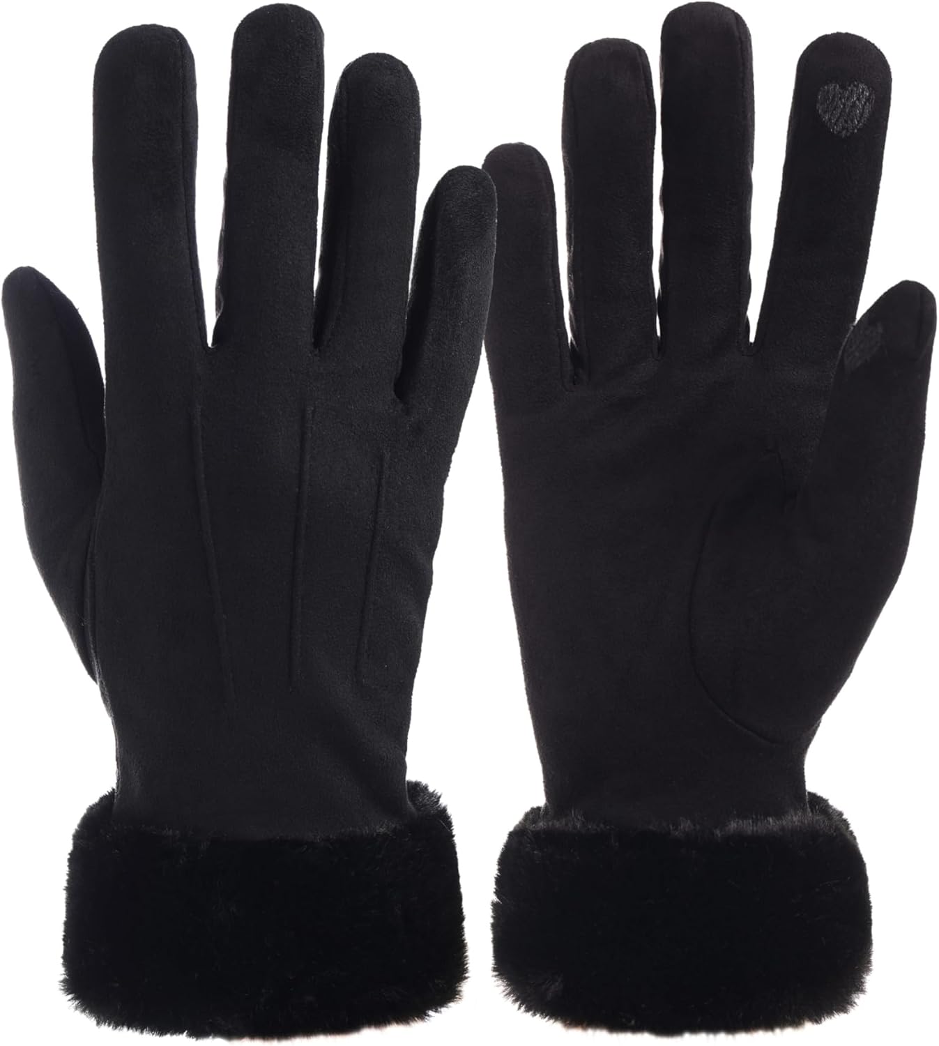 Winter Gloves for Women, Stretch Fleece Gloves with Touchscreen, Thermal Knit Lining Warm Gloves for Cold Weather