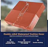 Vista 4 de Favoyard Juego de cojines de asiento para exteriores, 24 x 24 pulgadas, impermeables y resistentes a la decoloración, cojines para muebles de patio
