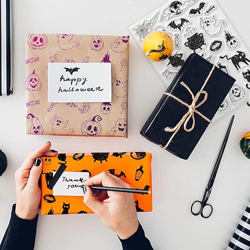 Miniatura 6 de Autumn Harvest - Juego de sellos y troqueles transparentes, espantapájaros de calabaza otoñal, sellos de silicona y troquelado de metal para hacer