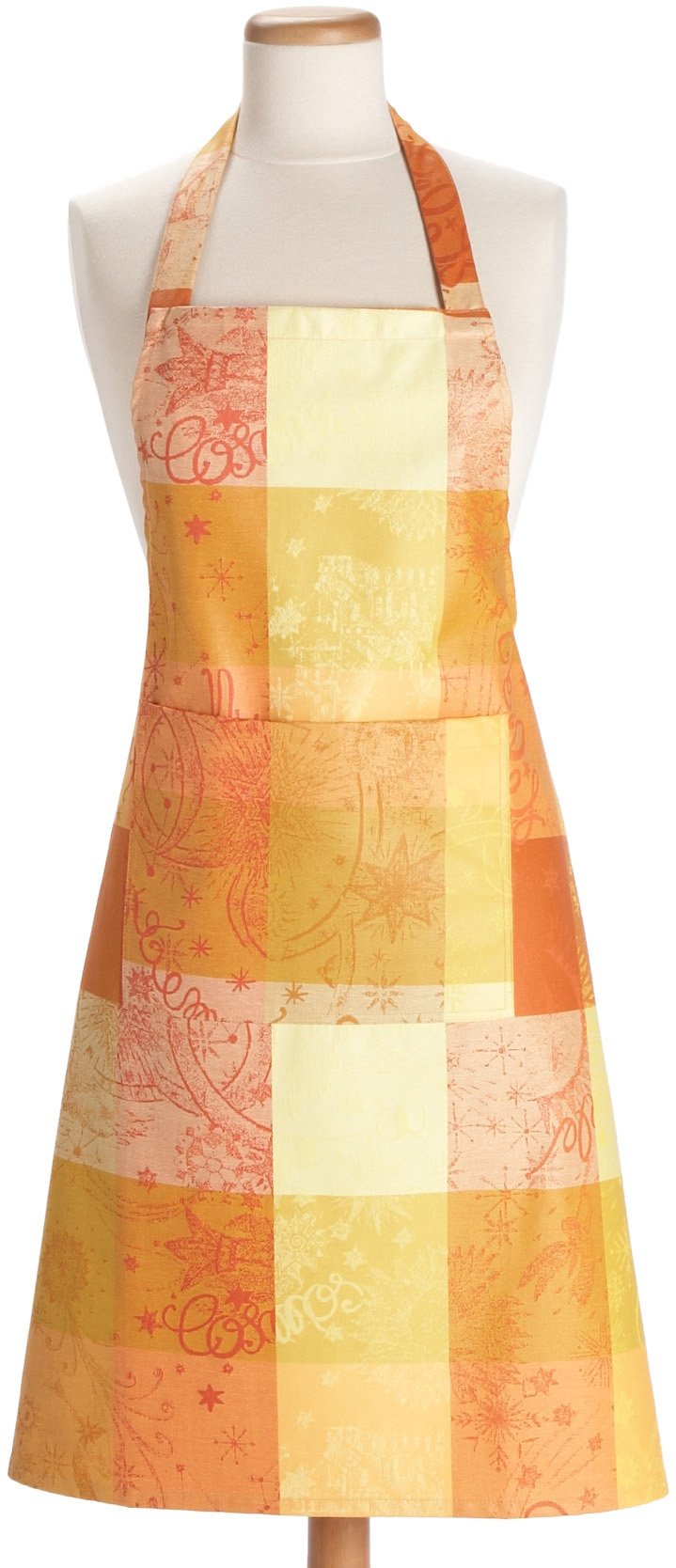 Garnier Thiebaut Mille Couleurs 100% two-ply twisted cotton Coated 30-Inch by 33-Inch Apron, Soliel, Made in France