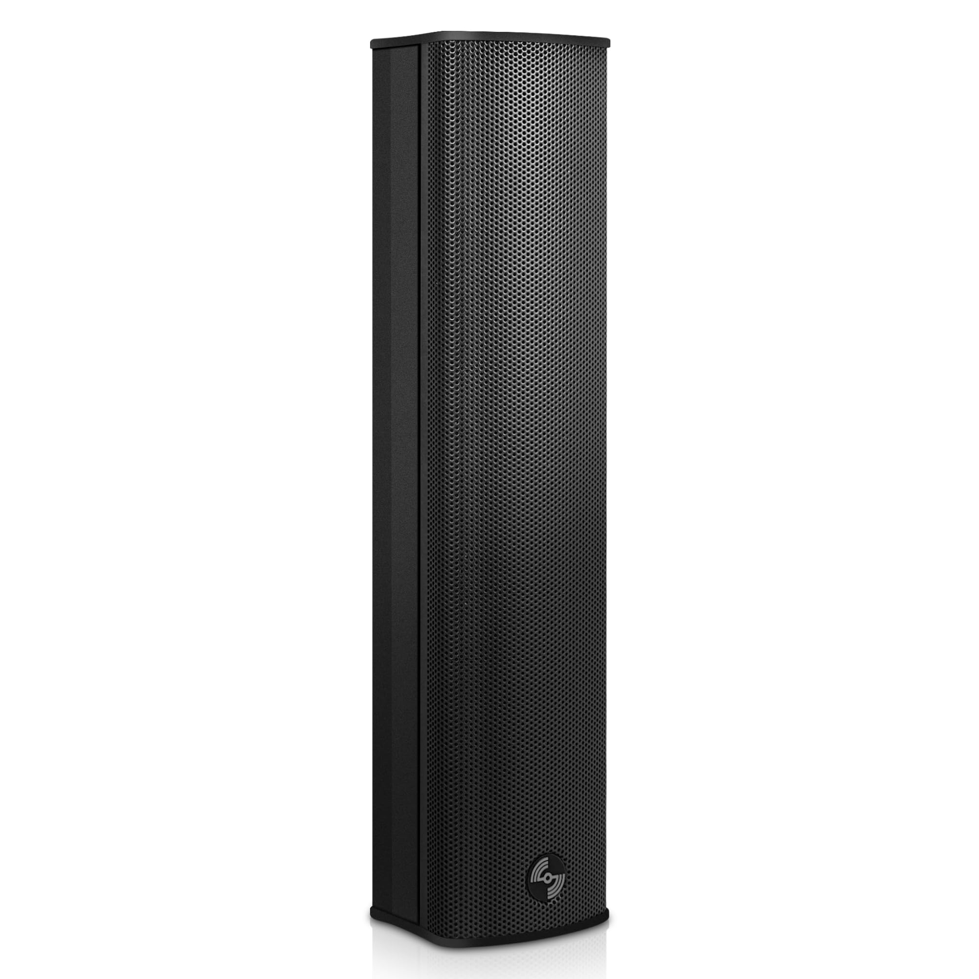 Sound Town Altoparlante compatto a colonna Line Array in alluminio resistente alle intemperie con staffa di montaggio a parete, woofer 4 x 3, 2 tweeter a cupola da 1,2, nero, per chiesa, installazione