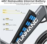 Funhang Vélo électrique pour adultes, 1000W Ébike de pointe, 50Miles Étape de vélo électrique Thru 26" Vélos de navette E avec 48V Batterie amovible intégrée, tige réglable, 7-Speed, UL 2849 Certifié