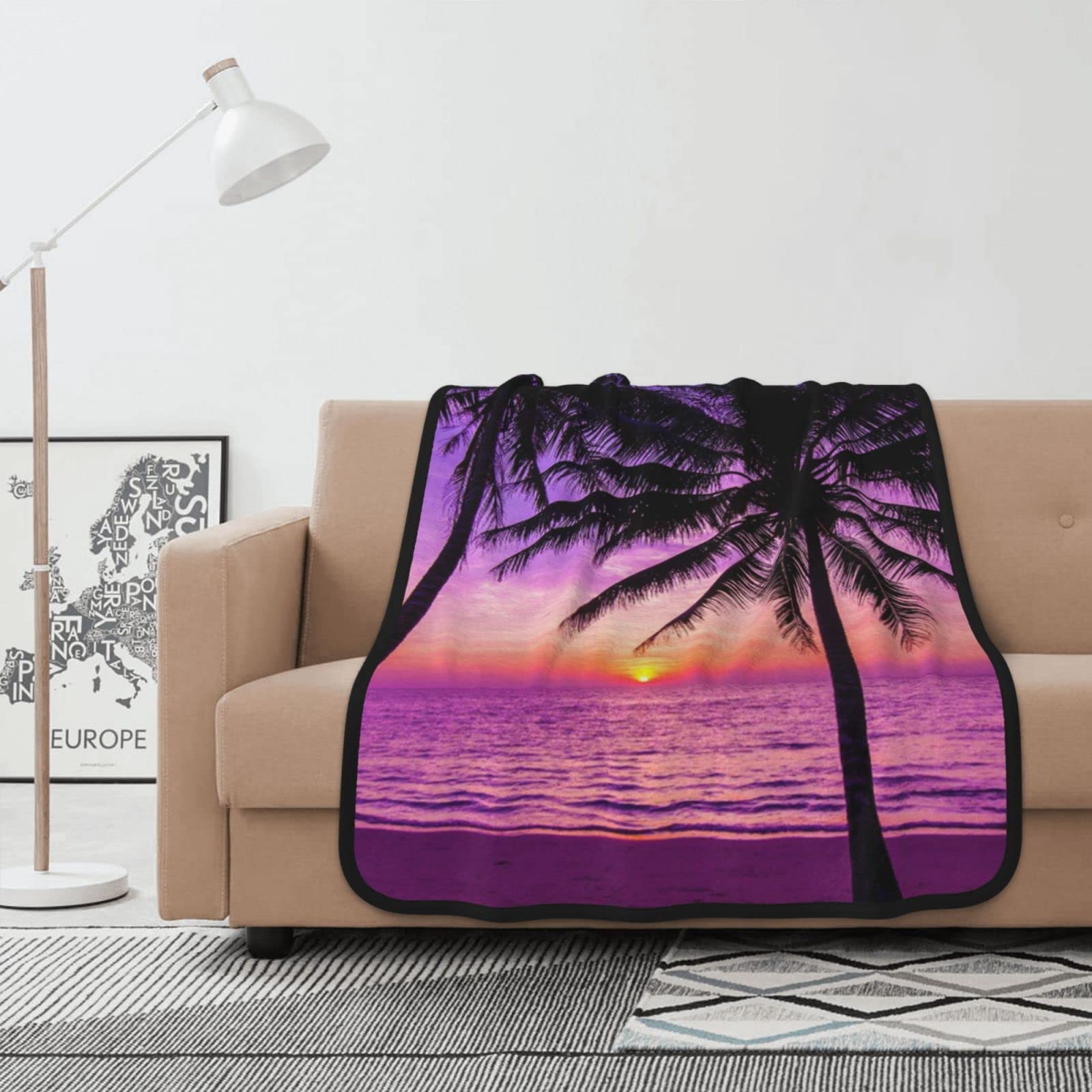 Couverture silhouette de palmiers pour vos soirées cocooning devant la télé