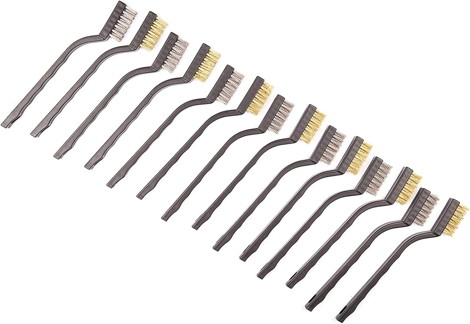 14 Pack Wire Brush Set for Cleaning Welding Slag and Rust
