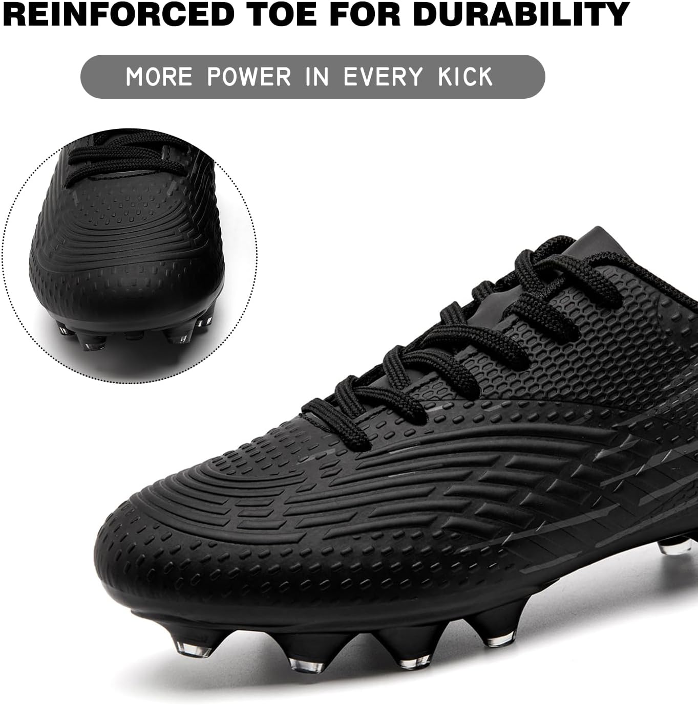 DimaiGlobal Kids Soccer Cleats Boys Girls Firm Ground Soccer Shoes Outdoor Training Athletic Professional Spikes Youth Turf Football Shoes Unisex