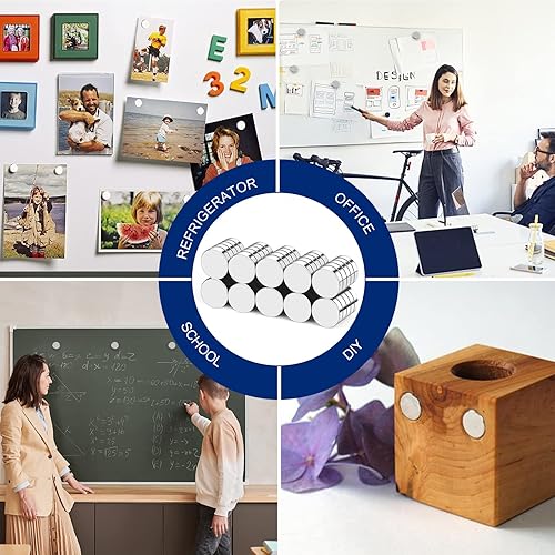 Vista 28 de DIYMAG Imanes pequeños, 120 mini imanes para refrigerador para manualidades, multiusos, pequeños y fuertes imanes redondos para refrigerador