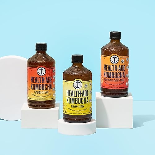 Miniatura 5 de Health-Ade Kombucha Tea - Bebida orgánica té fermentado con probióticos vivos ácidos desintoxicantes apoya la salud intestinal sin OMG vegano sin