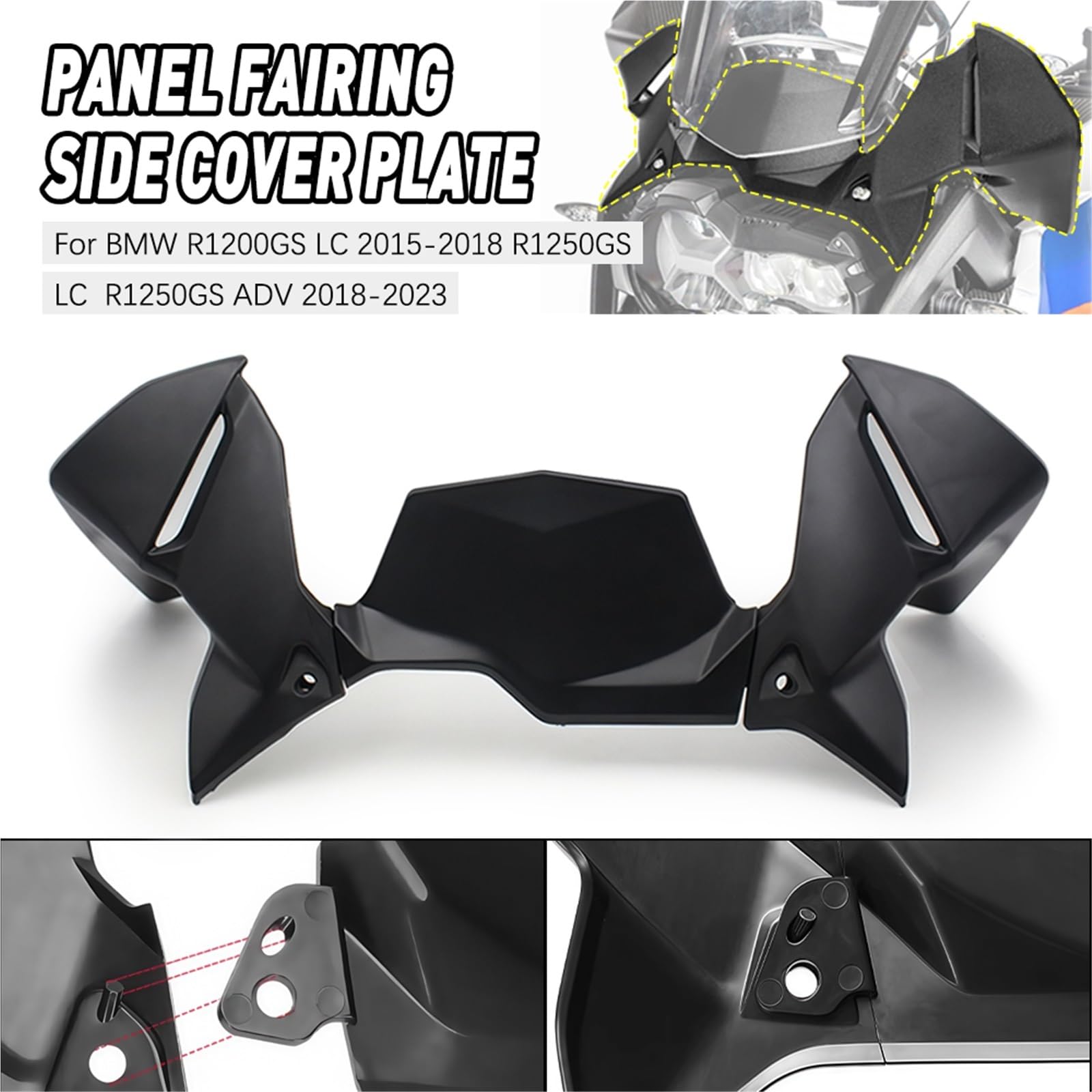 Front Bumper Splitter dachowy Pasuje do BMW R 1250GSA R1250 1250 LC ADV Adventure przedni spojler skrzydłowy zestaw aerodynamiczny