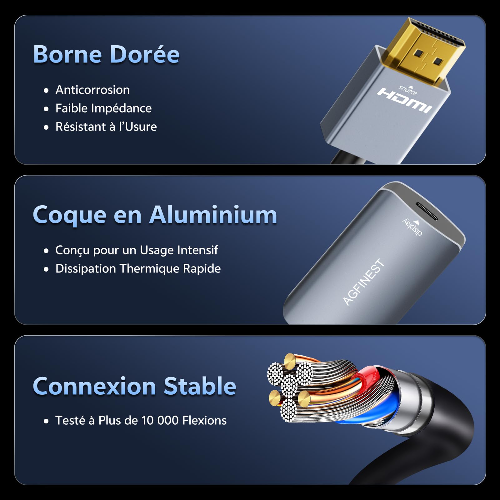 Adaptateur HDMI vers USB-C 4K@60Hz, Unidirectionnel Source HDMI Écran USB-C pour PS5/PS4 Xbox Switch Ordinateur Portable Fire TV Cube vers Lunettes AR XREAL Rokid RayNeo Viture Écran Portable