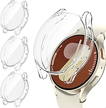 [3 Pieces] Kamita Case for Samsung Galaxy Watch 7 40 mm, Soft TPU Bumper Case with Screen Protector, Ultra Thin Protective Case Full Cover for Galaxy Watch7 (Transparent*3)