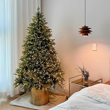 Christmas Tree, High Density, Nordic Design, LED Light, Pinecone, Red Berry, Light Bulb, Stand, Easy Assembly, Stylish, Christmas Ornament, 35.4 inches 90 cm
