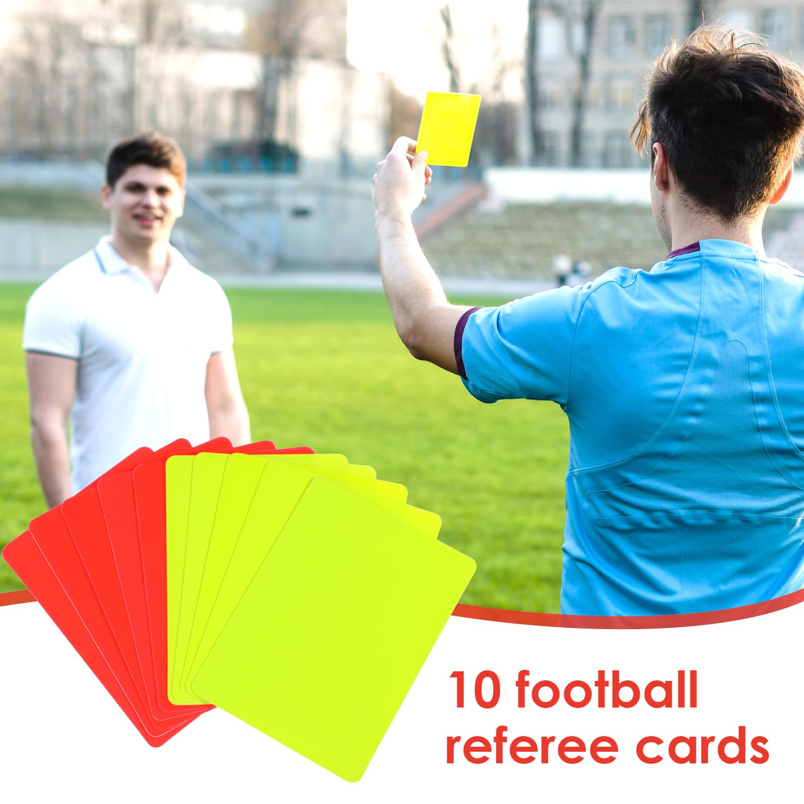 Cobee 10 tarjetas de árbitro, tarjetas de árbitro de fútbol rojas y amarillas, tarjetas de árbitro, accesorios de árbitro, herramientas de referencia, para fútbol, fútbol, deportes escolares