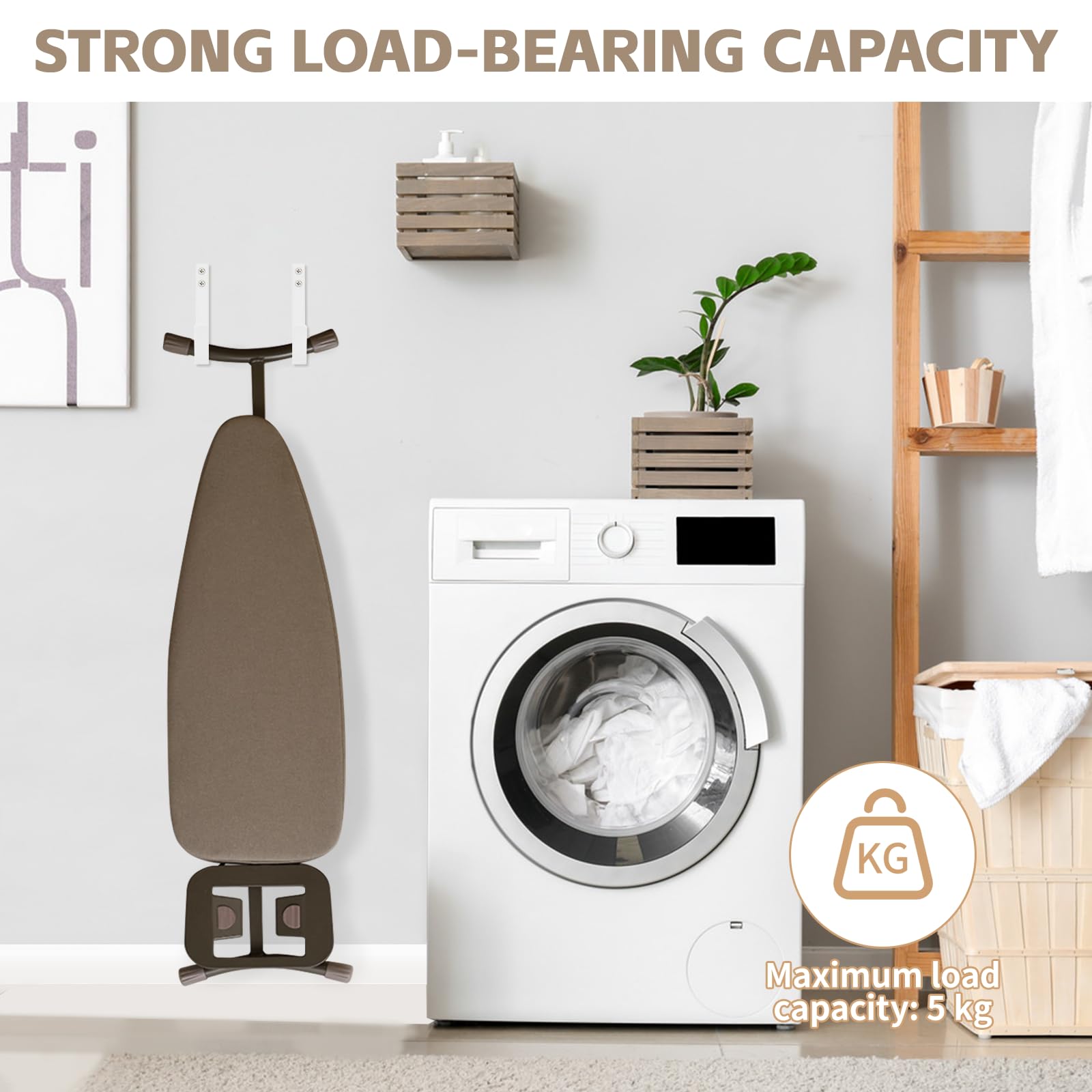 Soporte Ajustable Para Tabla De Planchar - De Acero Inoxidable, Se Monta En La Pared, Ideal Para Ahorrar Espacio En Lavandería