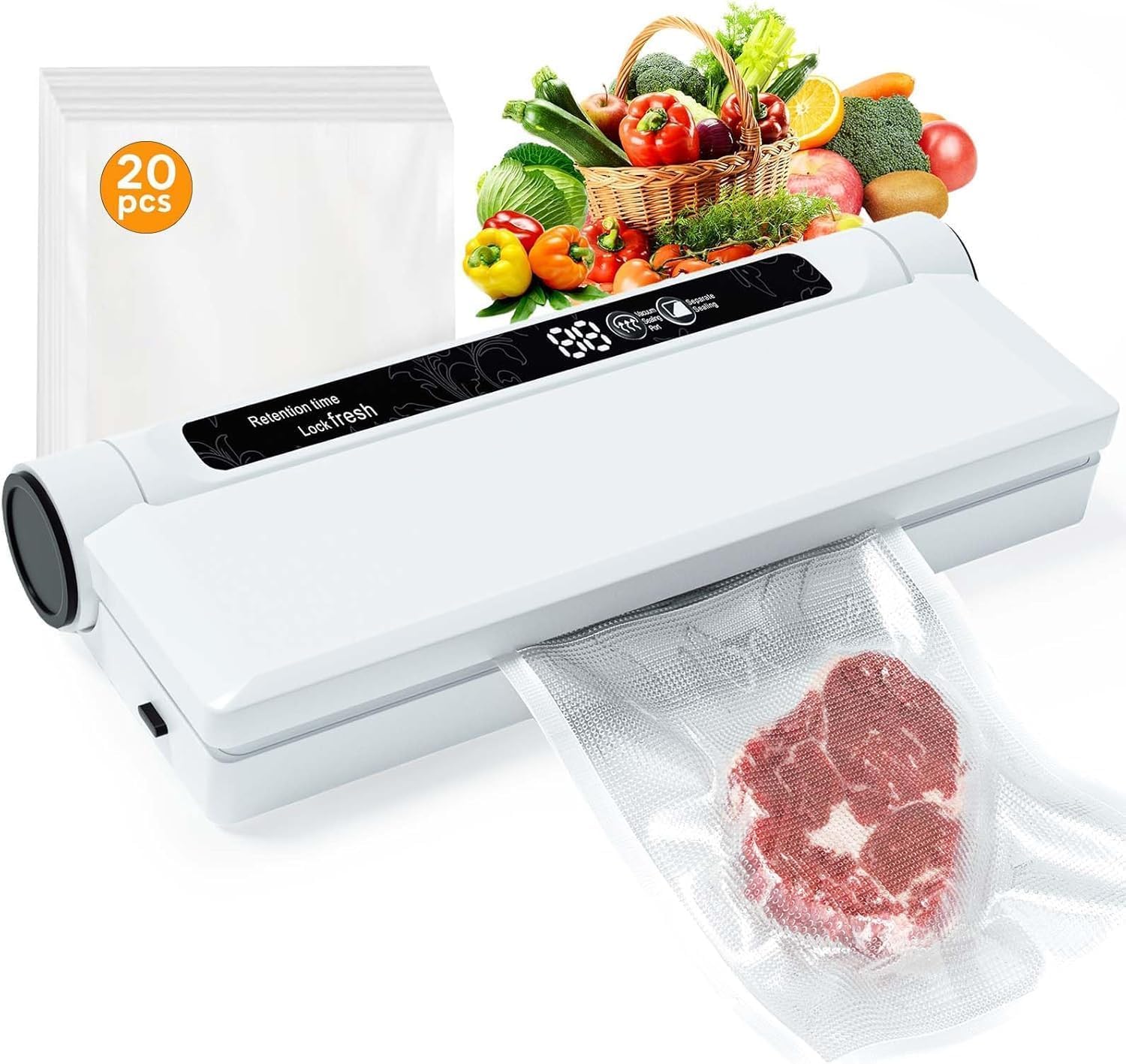 Vacuum Sealer Food Storage タイガー Amazon.com: Food Vacuum Sealer Machine, 75KPA Strong Suction, Dry