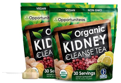 Miniatura 1 de Opportuniteas Organic Kidney Detox Tea- Matcha Green Tea, Cranberry, Lemon & Ginger - Cleansing Superfoods for Drinks -Detox Cleanse & Organic