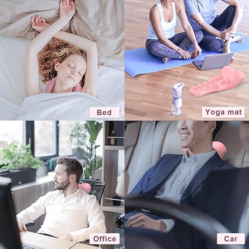 Miniatura 7 de Fanlecy Relajador de cuello y hombros con punto de masaje de espalda superior, dispositivo de tracción cervical para alivio del dolor de TMJ y