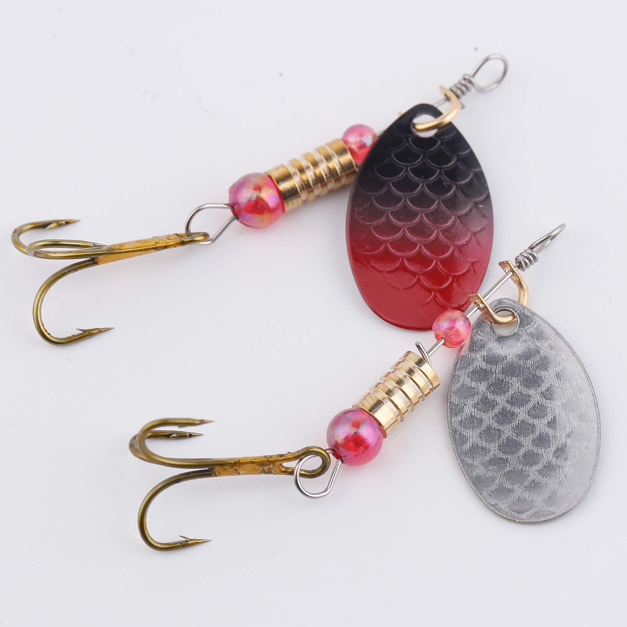 Juego de 24 cucharas de Pesca de Trucha, Percha para señuelos de Pesca de Metal, Cuchara giratoria metálica de Trucha, pincho de Pesca, carnívico