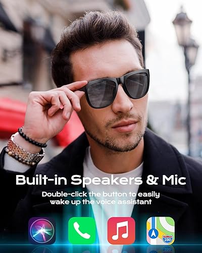 Miniatura 3 de Gafas inteligentes con Bluetooth, micrófono y altavoces incorporados, gafas de sol inalámbricas inteligentes con auriculares para hombres y mujeres,