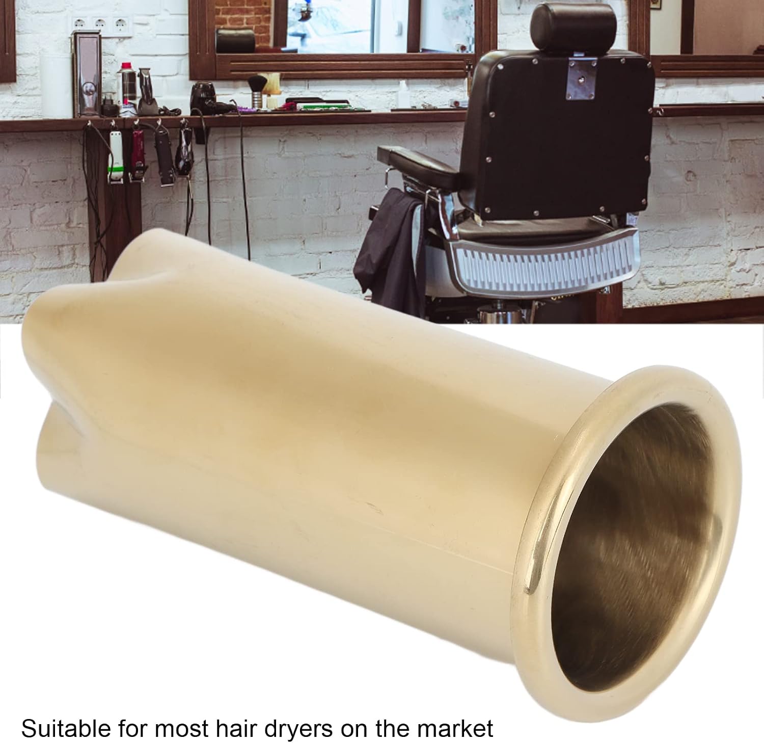 Blow Dryer Holder, Stainless Steel Hair Dryer Container Storage Tool, Hair Dryer Tray Stand for Salon Bathroom Hotel Beauty (Gold) image 4