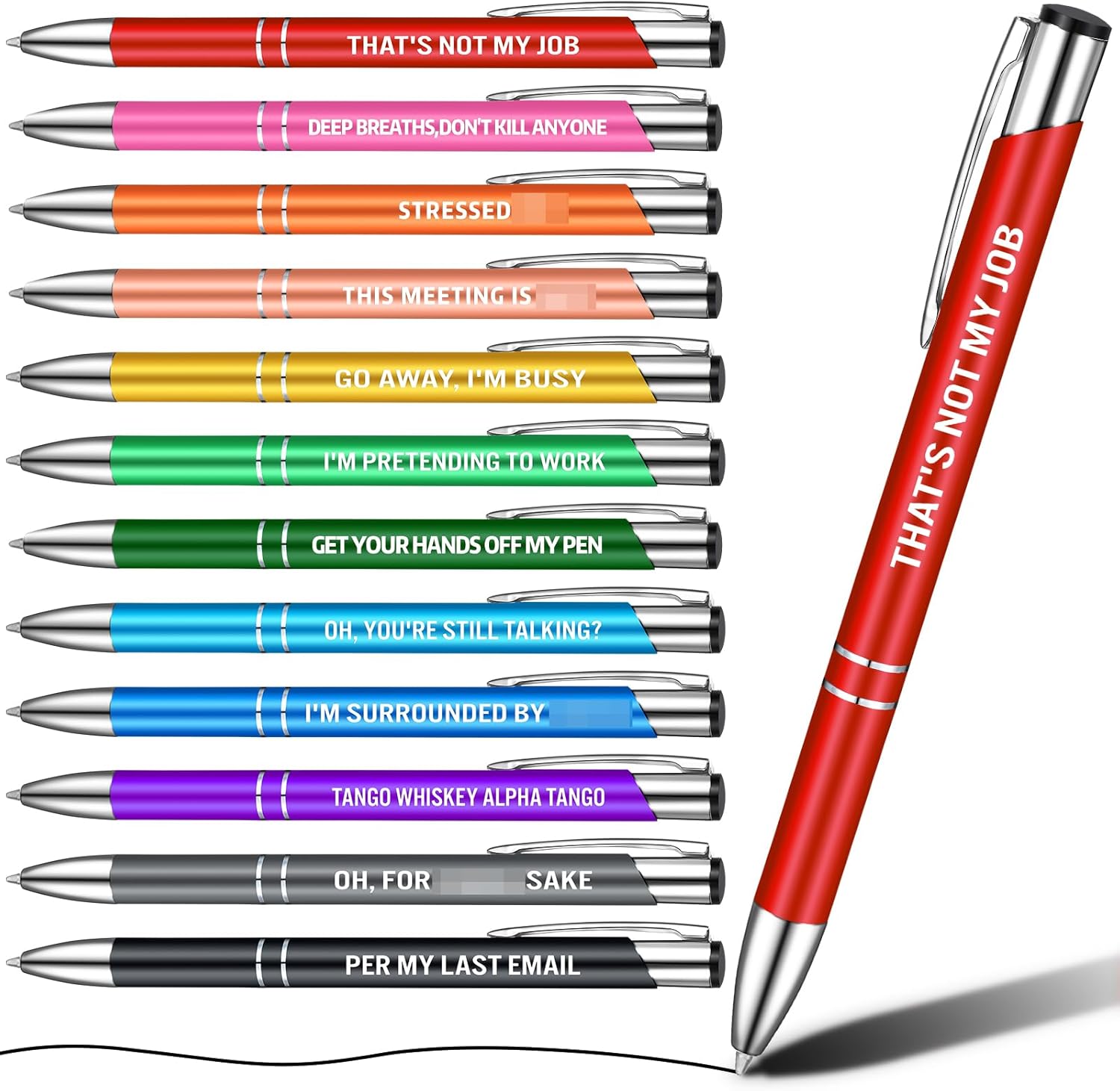 12 Packs Funny Pen Ballpoint Pens for Colleagues Funky Stationery