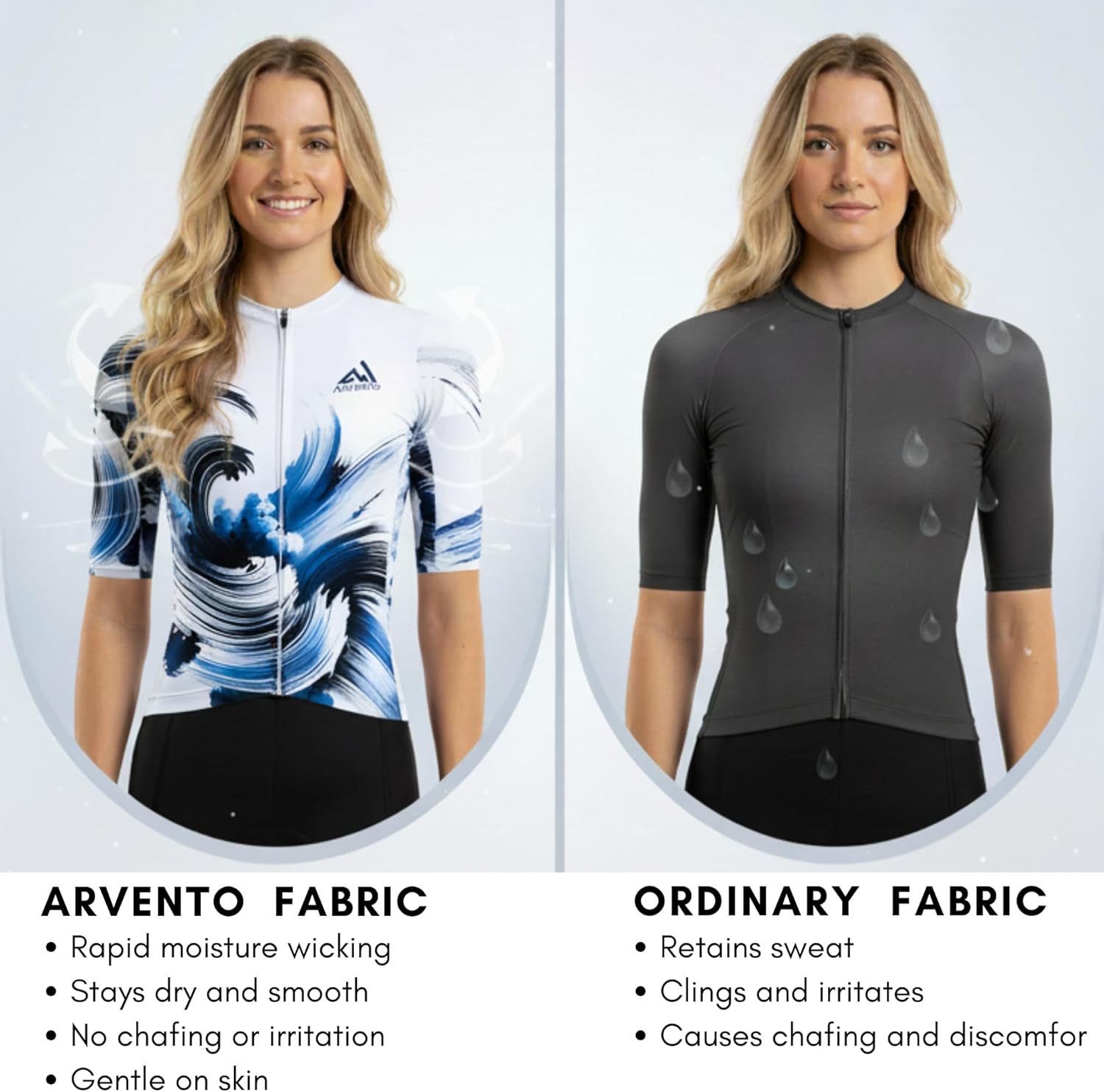 ARVENTO Unisex Cycling Jersey – Performance Fit, Breathable & Quick-Dry Short-Sleeve Road Jersey, 3 Rear Pockets
