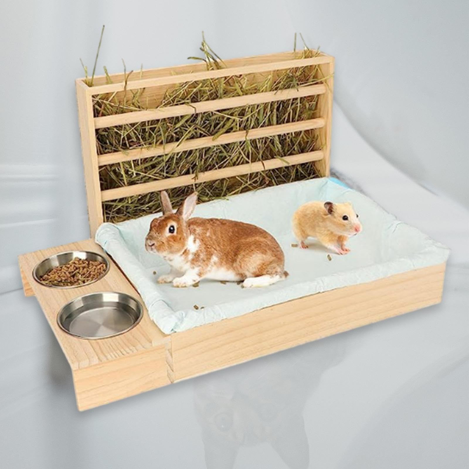 Contenitore per cibo per criceti, forniture per animali domestici, efficiente porta fieno, mantiene le gabbie dei piccoli animali in ordine, robusto e duraturo.