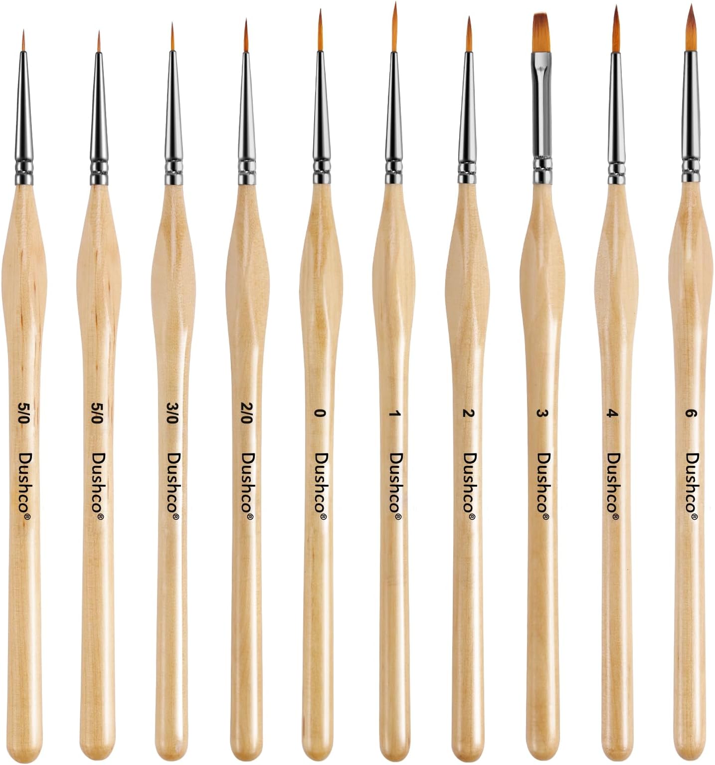 Dushco Miniature Paint Brushes, 10 pcs Fine Detail Paint Brush Set, Paint Brushes for Acrylic Painting, Watercolor, Crafts, Models, Citadel
