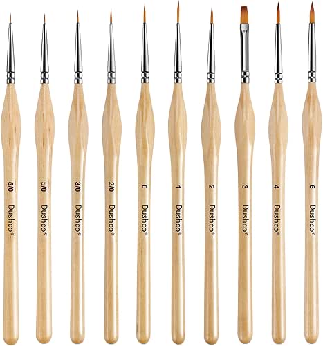Miniature Paint Brushes, Set of 10 Pcs Paint Brushes for