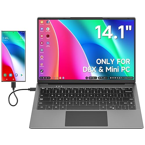 Portable Monitor with Keyboard, 14.1Inch Lapdock Monitor Built-in 5000mAh Battery, 1080P HDR IPS Portable Display for Laptop, Steam Deck, Nintendo Switch, Windows, Mac - 14"-Lapdock